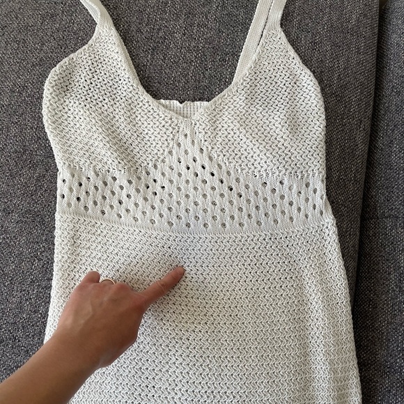 White cami cover up midi dress with slit front - Picture 6 of 6